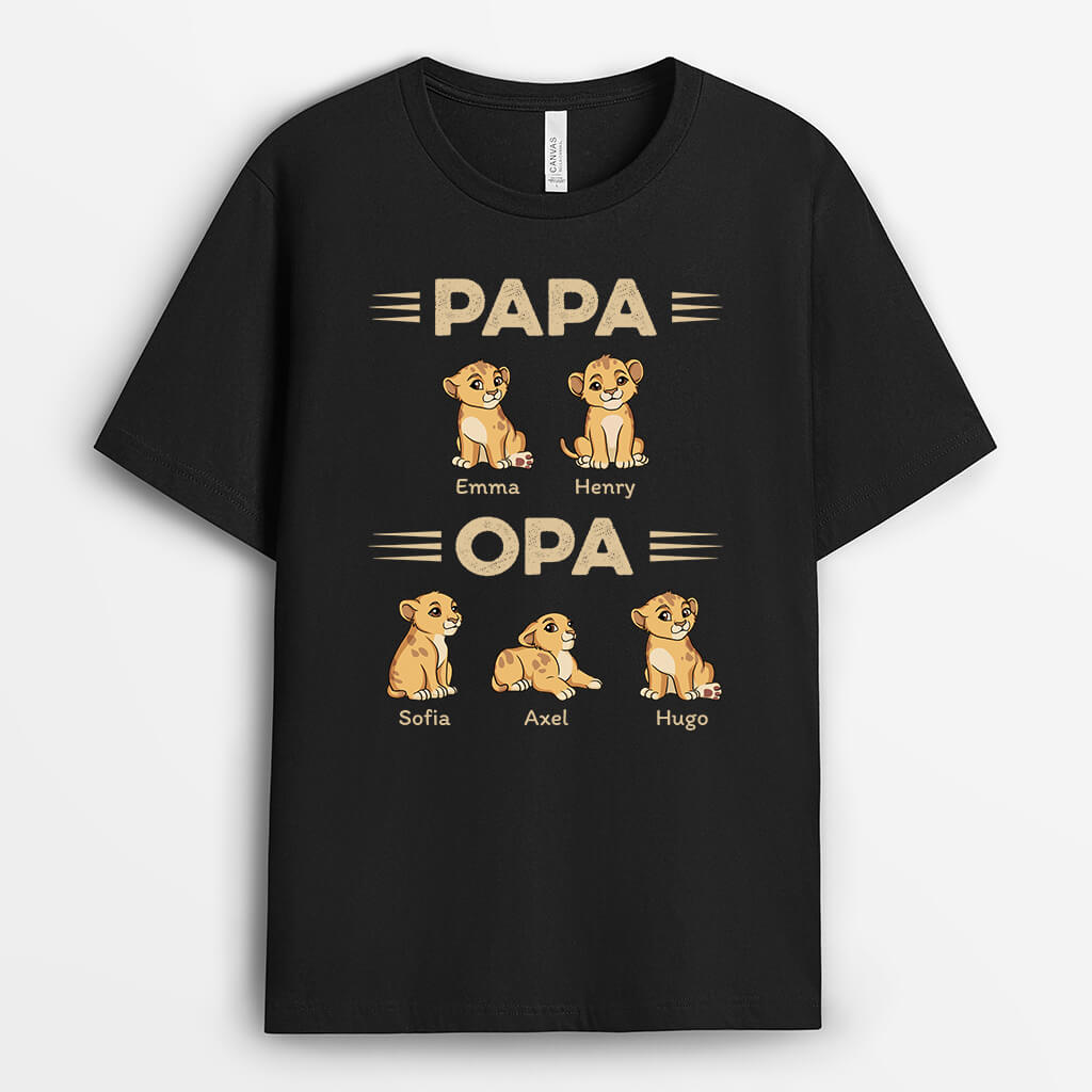 Papas/Opas Löwe - Personalisiertes Geschenk | T-shirt für Opas/Papas