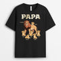 2430AGE1 papa kinder lowe weltkarte  t shirt papa personalisiert