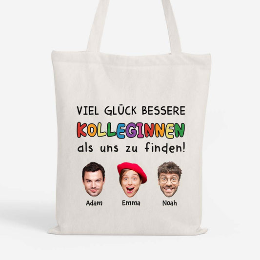 2449BGE1 viel erfolg personalisierte tragetasche_ abschied kollege mit gesicht 2449B8L5O