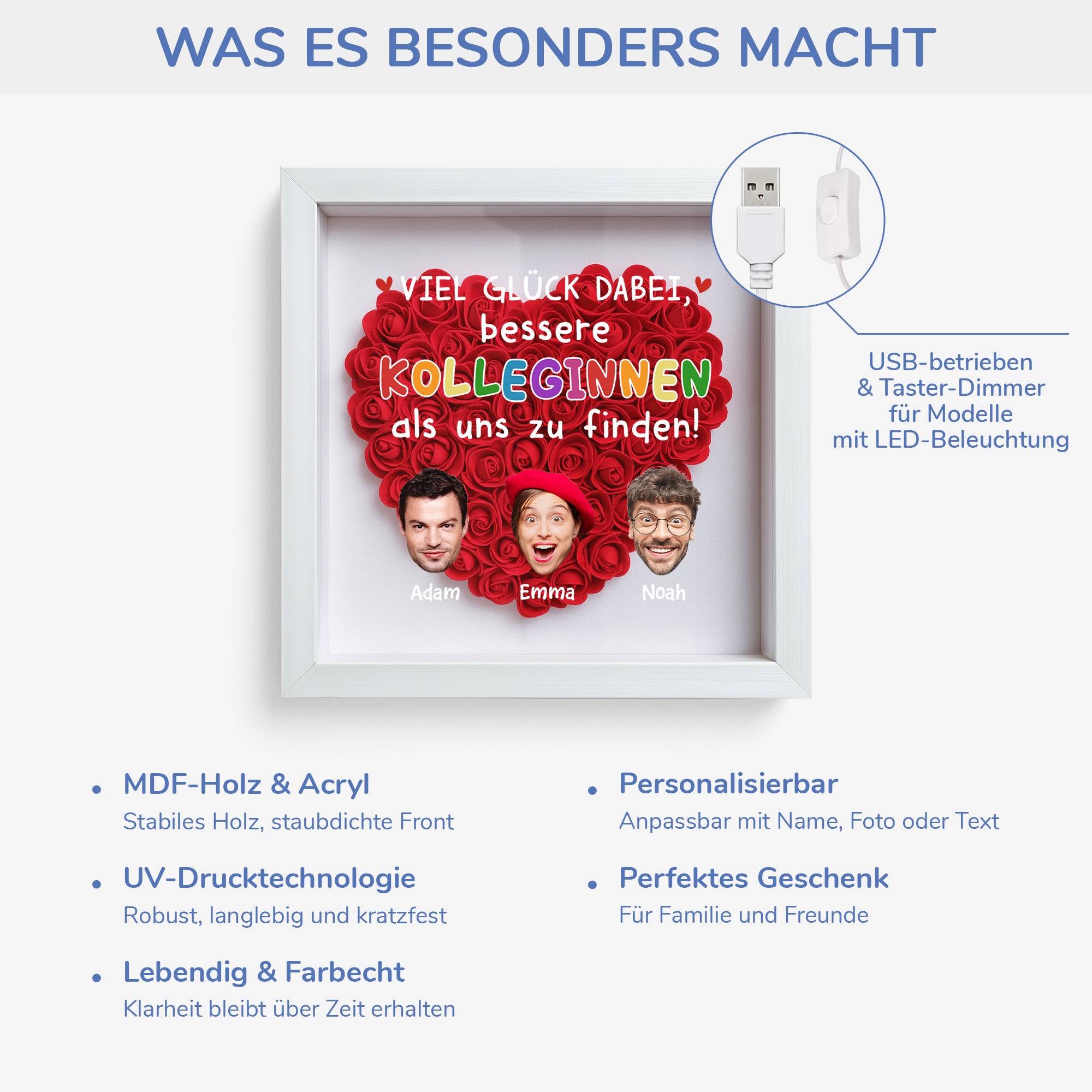 2449OGE3 viel erfolg 3d bilderrahmen personalisiert_ abschied kollege mit gesicht 2449O8L5O