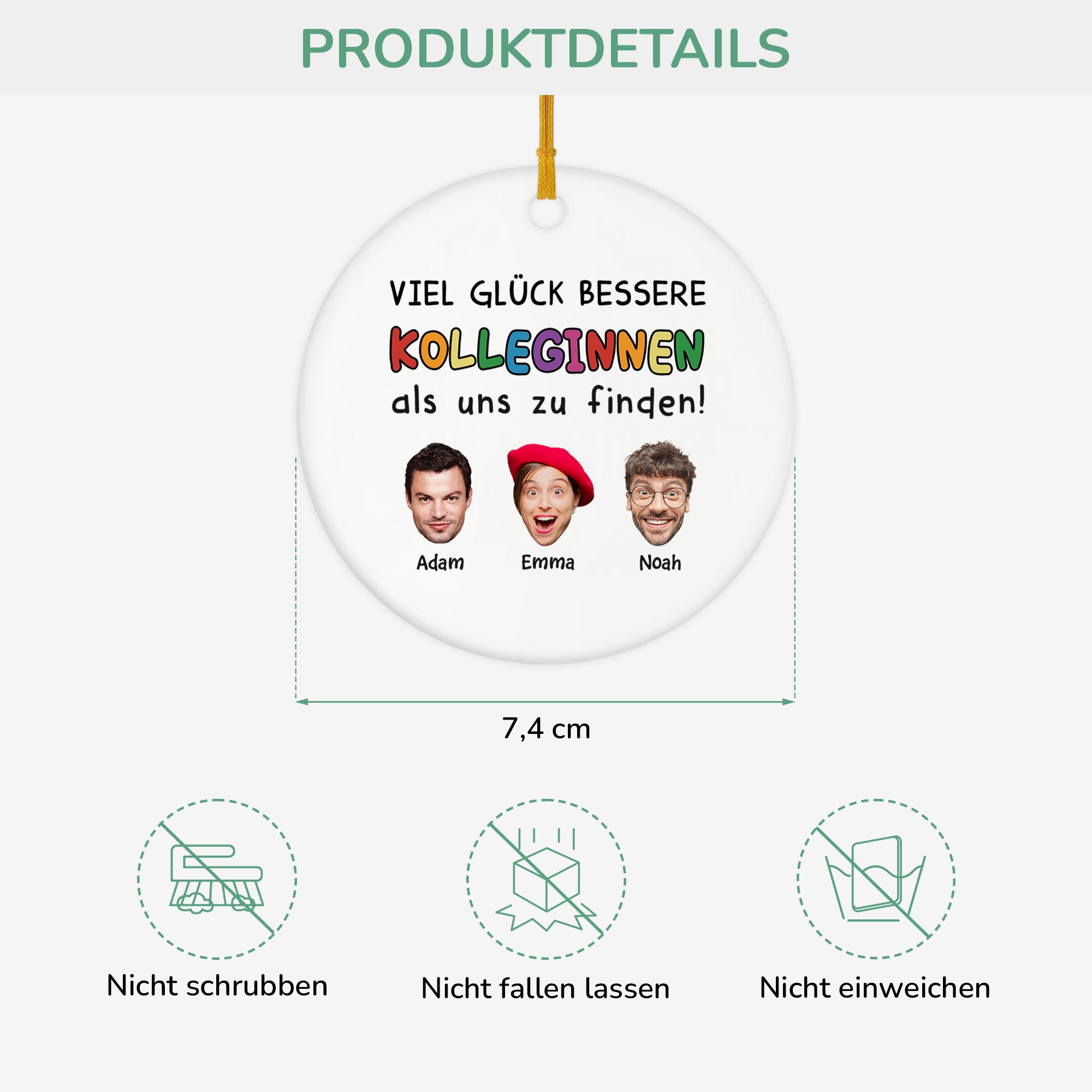 2449OGE3 viel gluck dabei bessere kollegen als uns zu finden personalisierte keramik ornamente abschied kollegen mit gesicht 2449O8L5O