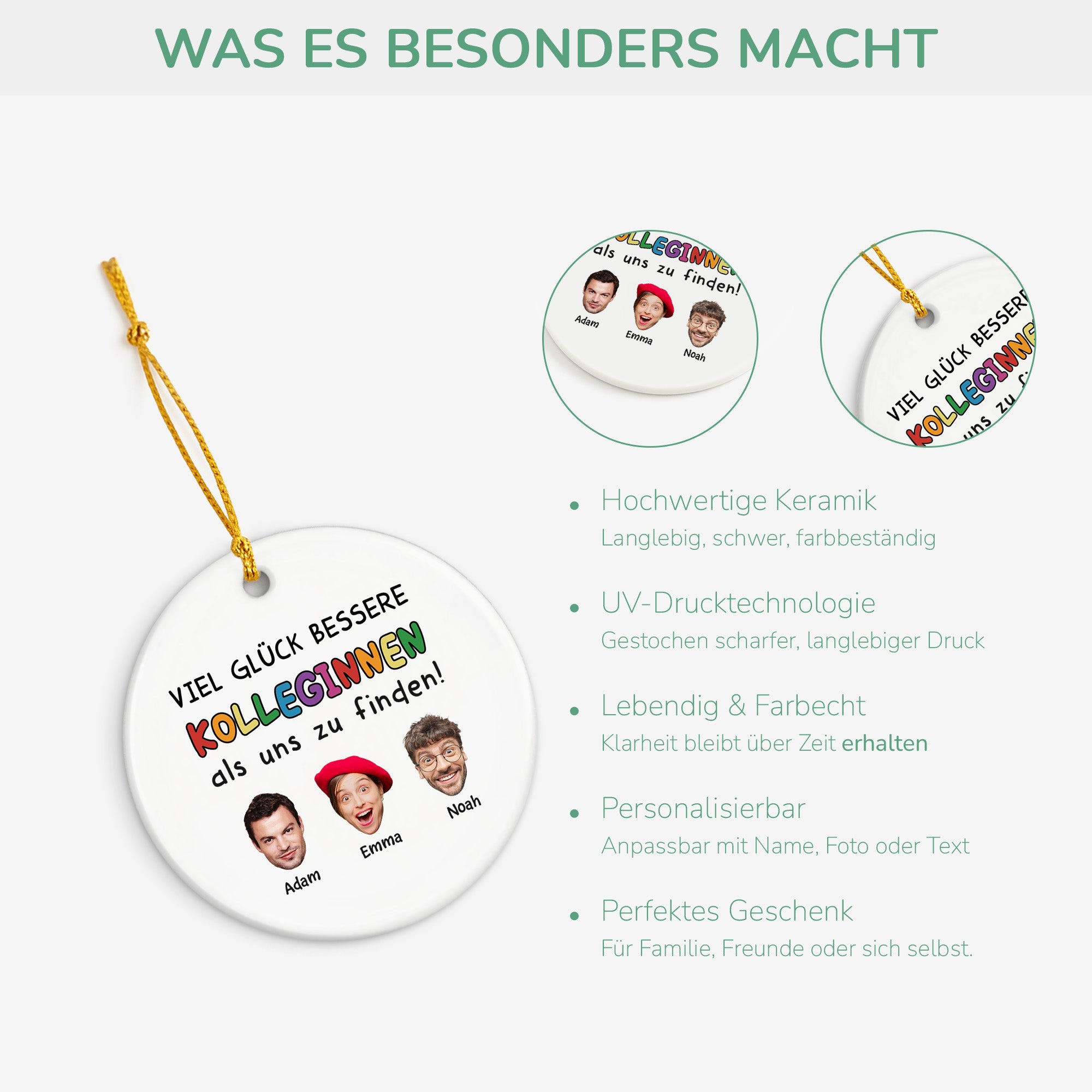 2449OGE4 viel gluck dabei bessere kollegen als uns zu finden personalisierte keramik ornamente abschied kollegen mit gesicht 2449O8L5O