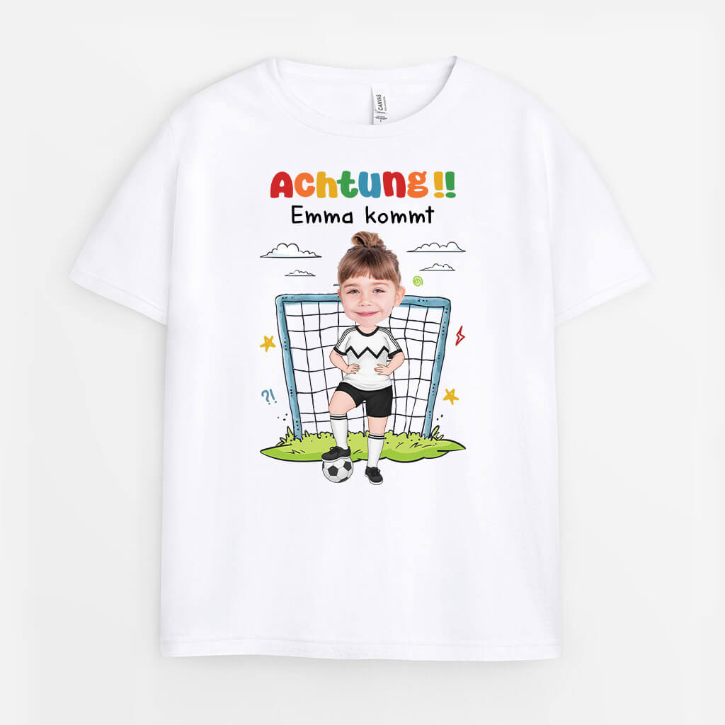 Achtung Name + Kommt - Personalisiertes Geschenk | T-shirt für Kinder
