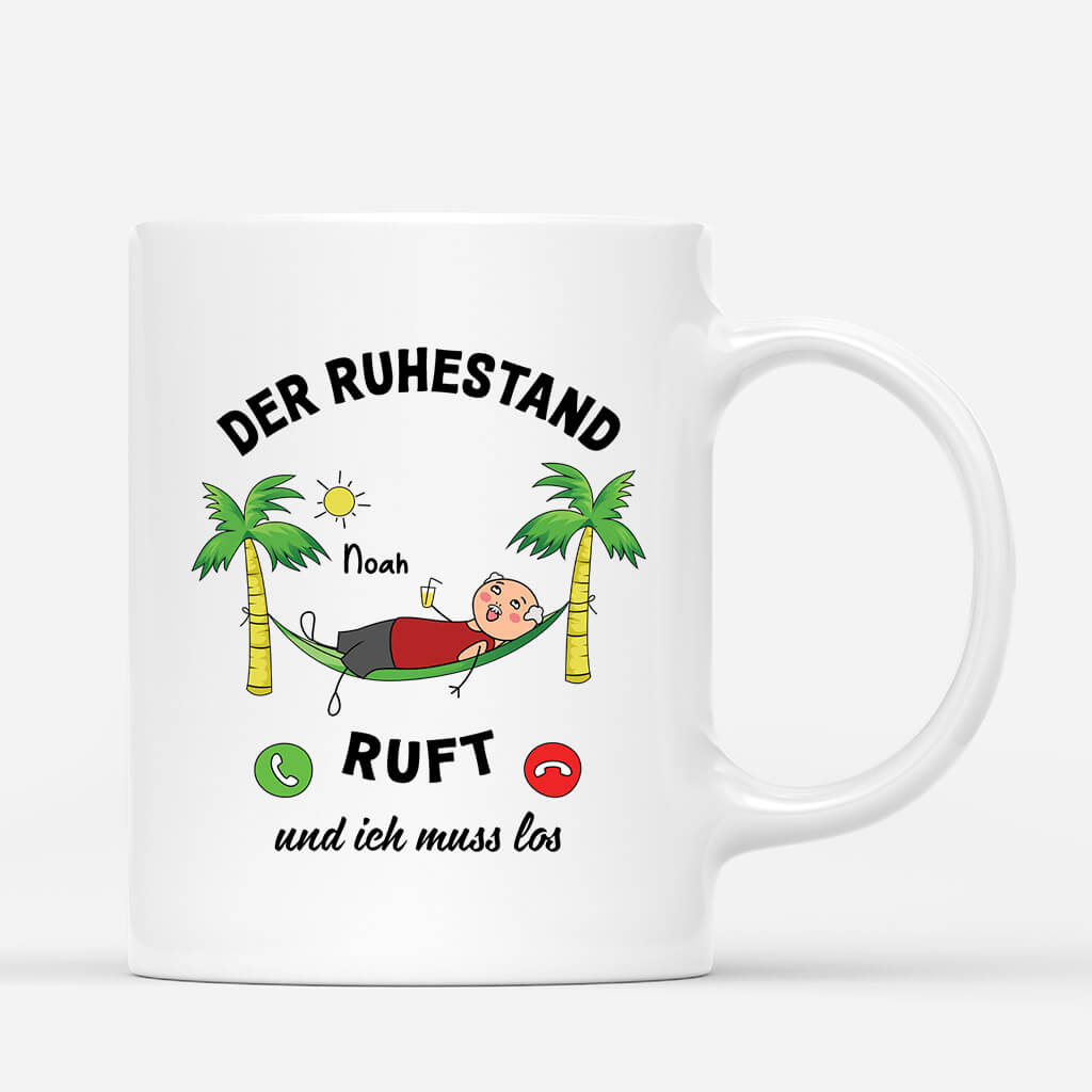 Der Ruhestand Ruft Und Ich Muss Los Männer - Personalisiertes Geschenk | Tasse für Herren