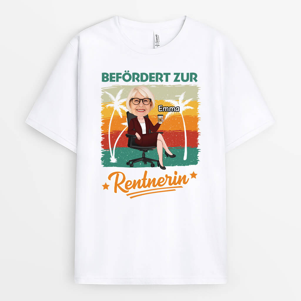 Befördert Zur Rentnerin  - Personalisiertes Geschenk | T-Shirt für Frauen