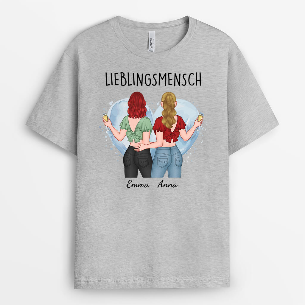 Meine Lieblingsmensch - Personalisiertes Geschenk | T-Shirt für Freundinnen