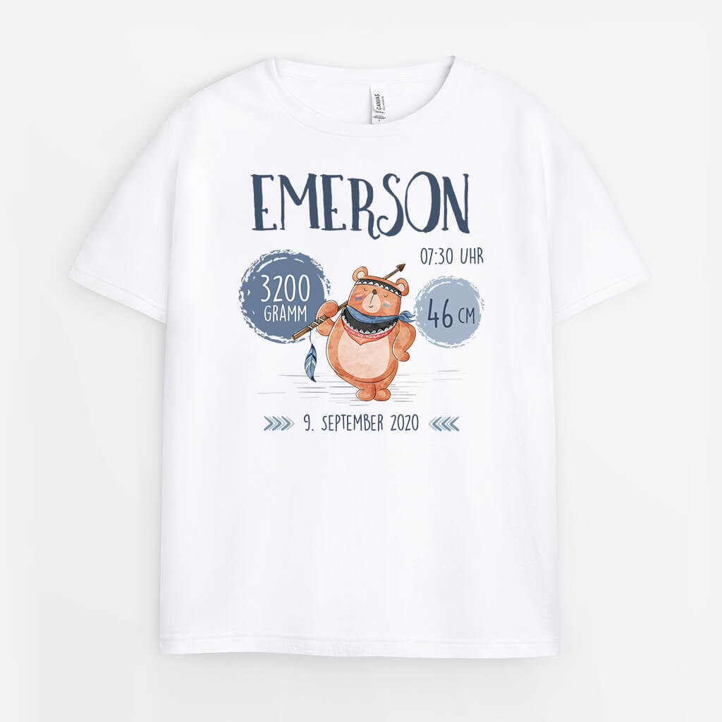 Informationen Zur Geburt Des Kindes - Personalisiertes Geschenk | T-Shirt für Kinder und Jugendliche