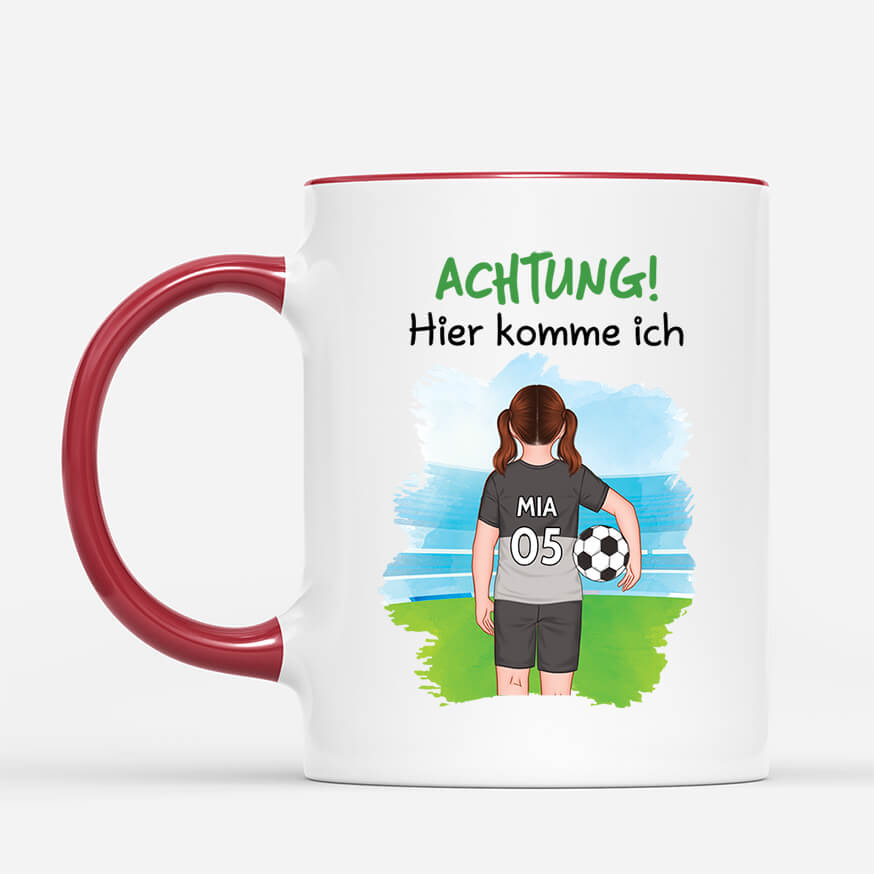 2589MGE2 personalisierte achtung hier komme ich tasse