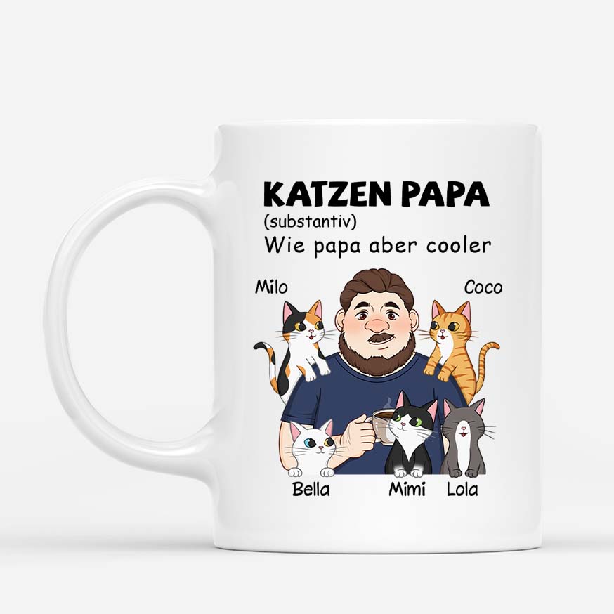 Katzenpapa Definition - Personalisiertes Geschenk | Tasse für Katzenliebhaber