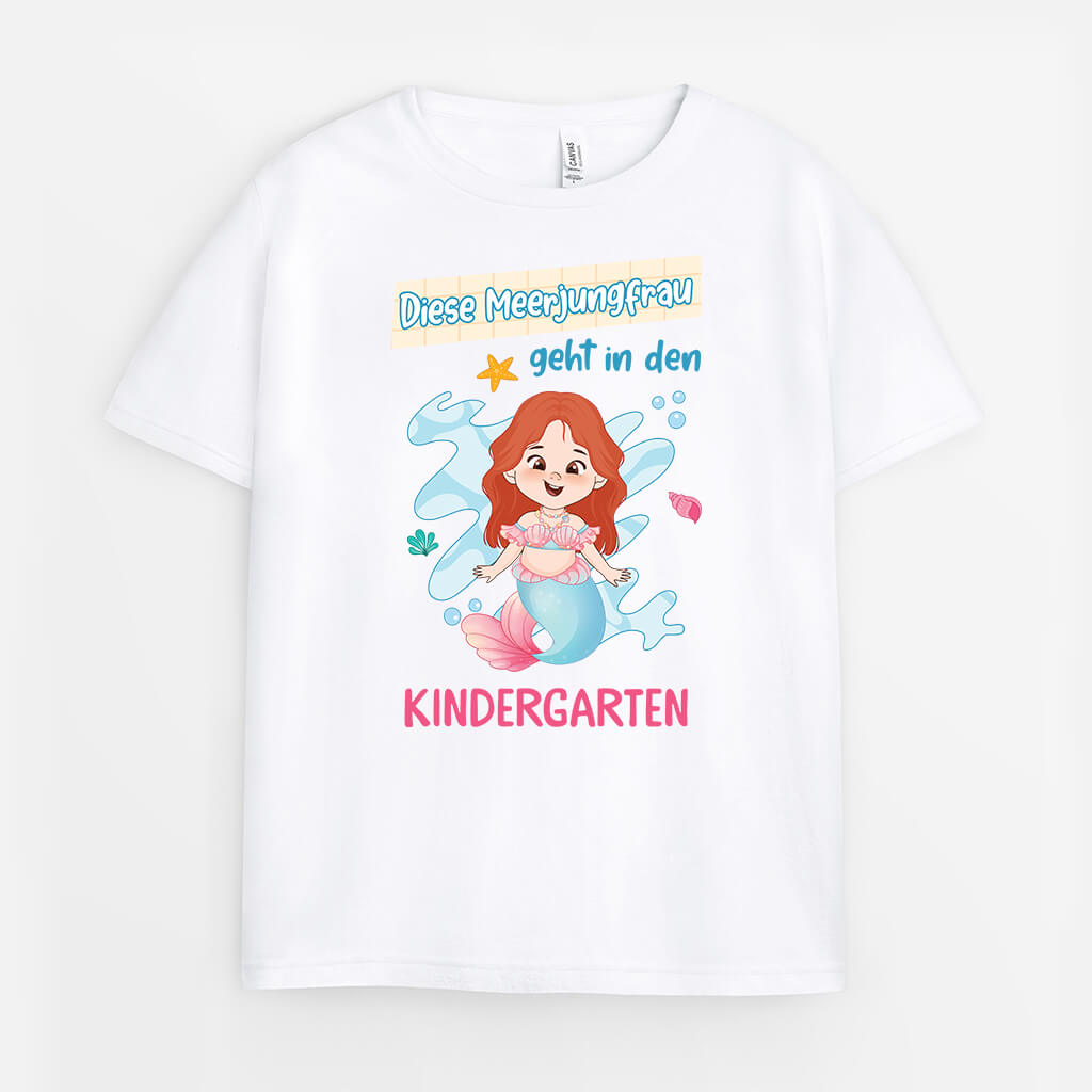 Diese Meerjungfrau/Dieser Meerjungmann Geht In Den Kindergarten - Personalisiertes Geschenk | T-Shirt für Kinder