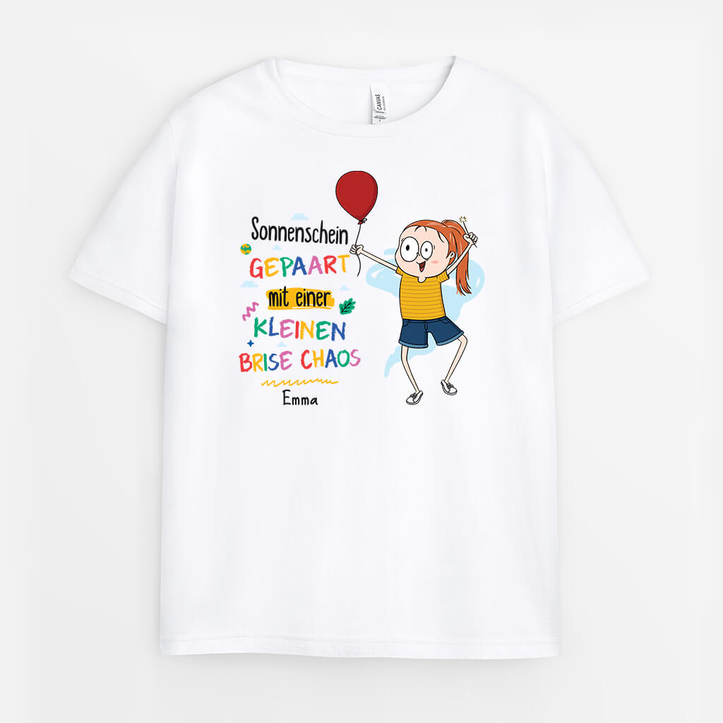 Sonnenschein Gepaart Mit Einer Kleinen Brise Chaos - Personalisiertes Geschenk | T-Shirt für Kinder