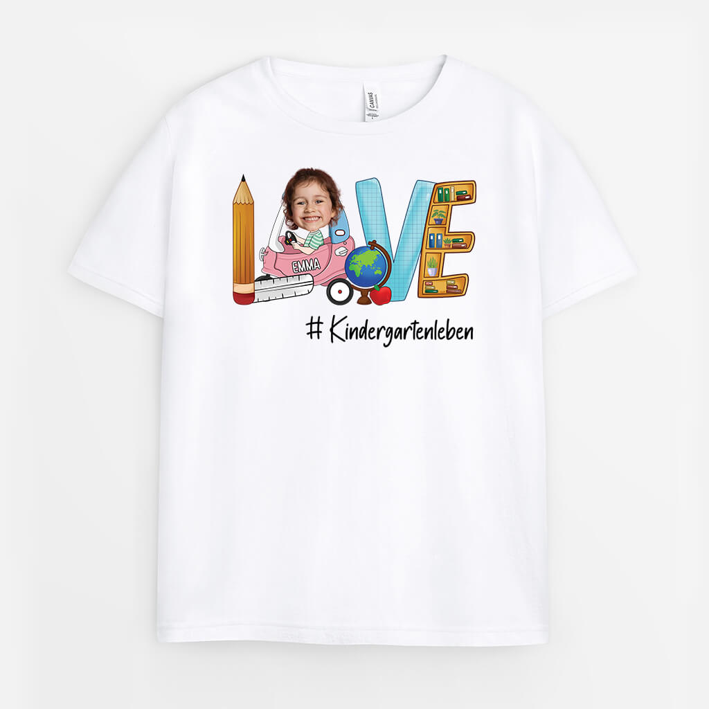 Love Und Kindergartenleben - Personalisiertes Geschenk | T-Shirt für Kinder