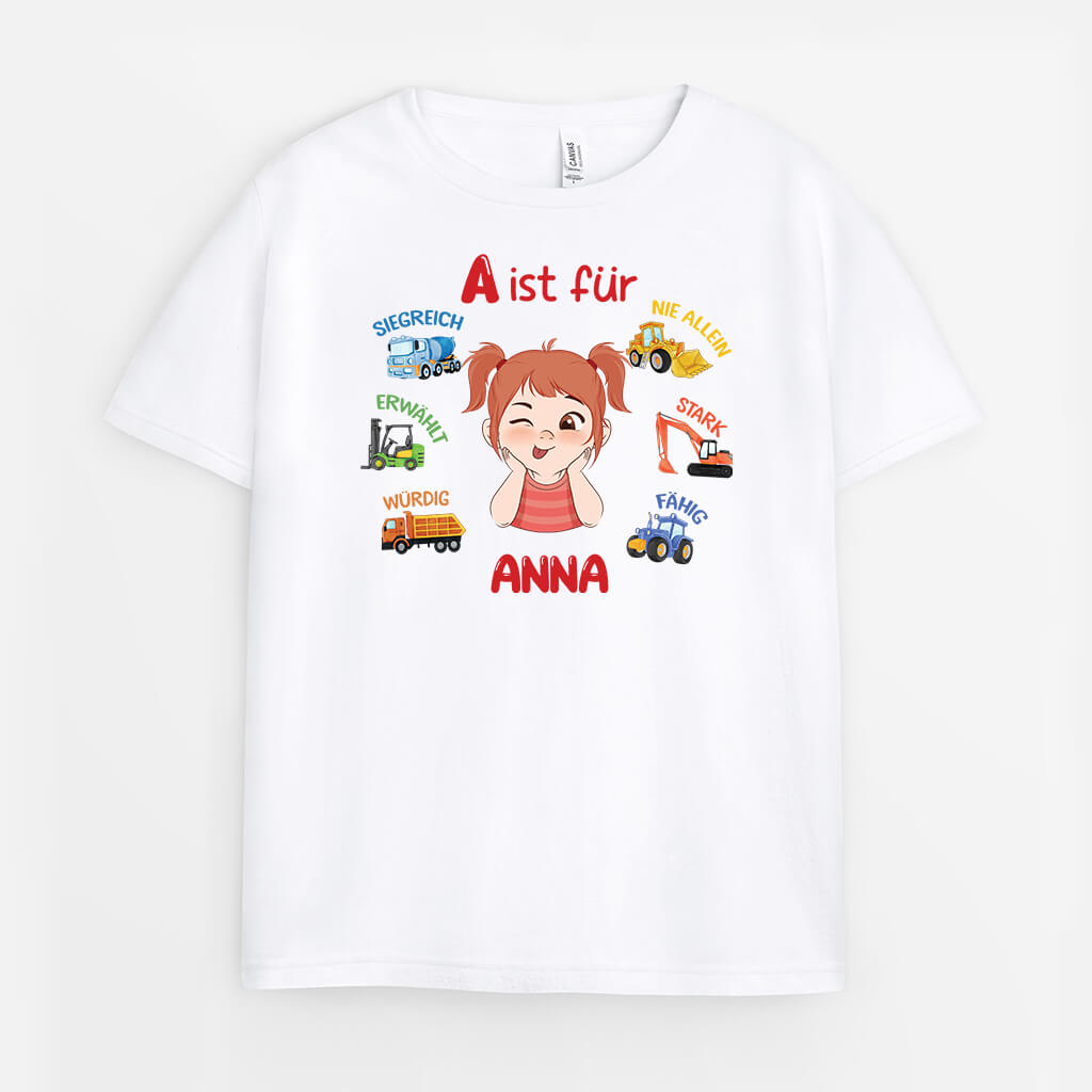 Das Alphabet Mit Namen Kinder - Personalisiertes Geschenk | T-Shirt für Kinder