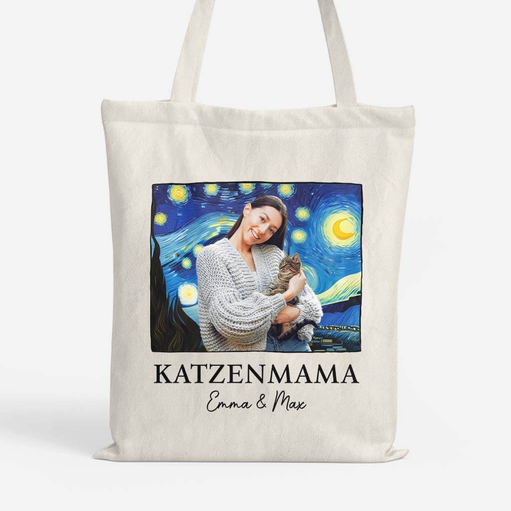 Katzenmama/Katzenpapa - Personalisiertes Geschenk | Tragetasche für Katzenliebhaber