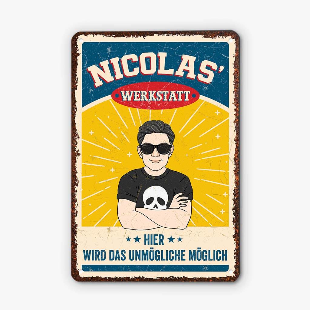 Werkstatt - Personalisiertes Geschenk | Türschild für Männer