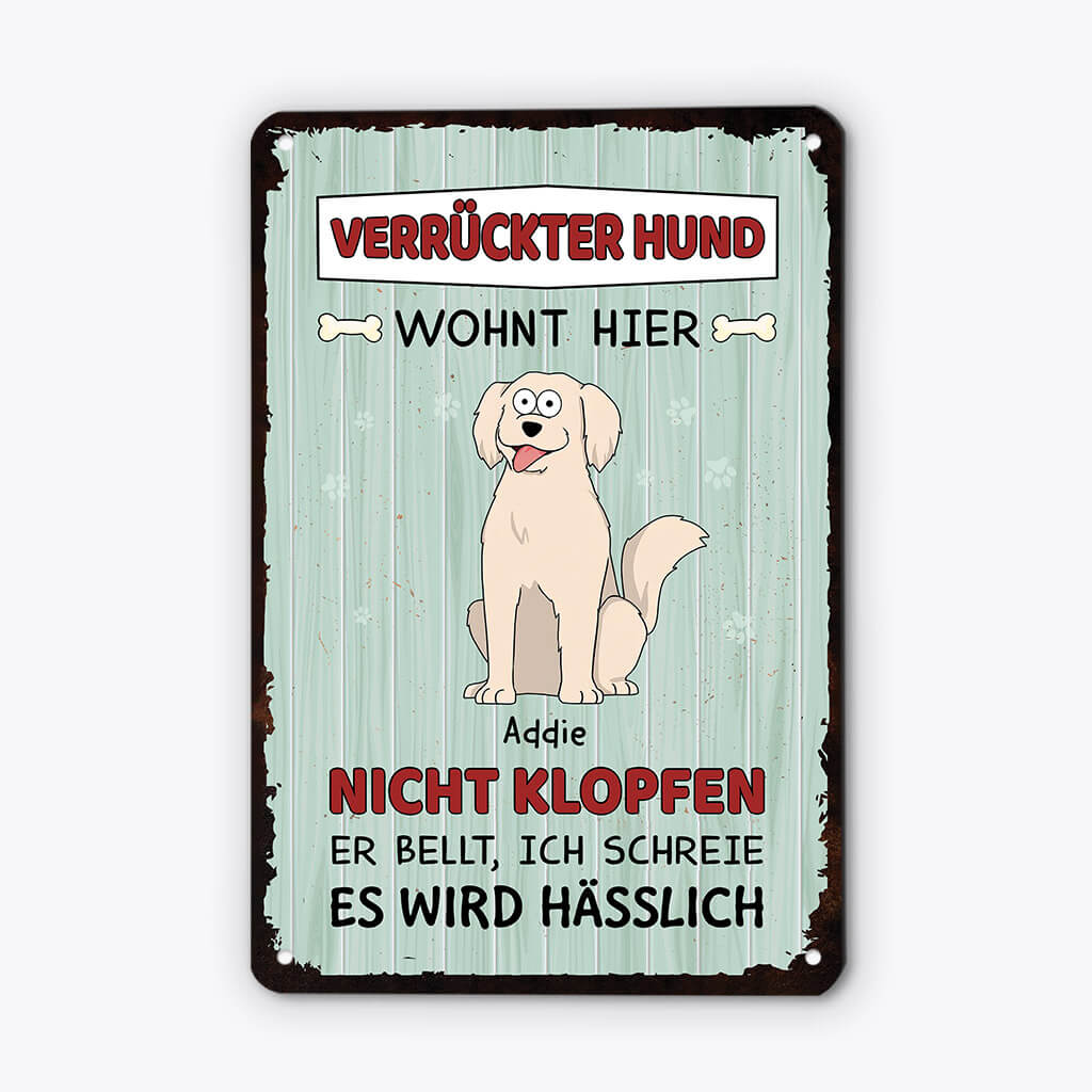 2642EGE2 verruckte hunde wohnen hier  personalisiertes turschild fur hundebeliebhaber_13ac6dd2 320b 490e af55 f305691c9409