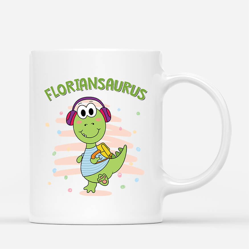 Name + Saurus - Personalisiertes Geschenk | Tasse für Kinder