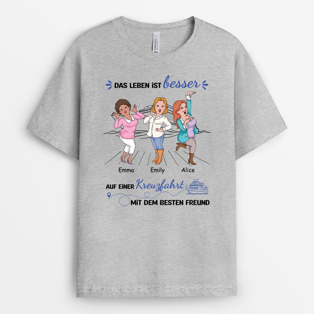 2721AGE2 das leben ist besser auf einer kreuzfahrt mit dem besten freund  personalisiertes t shirt fur beste freundinnen