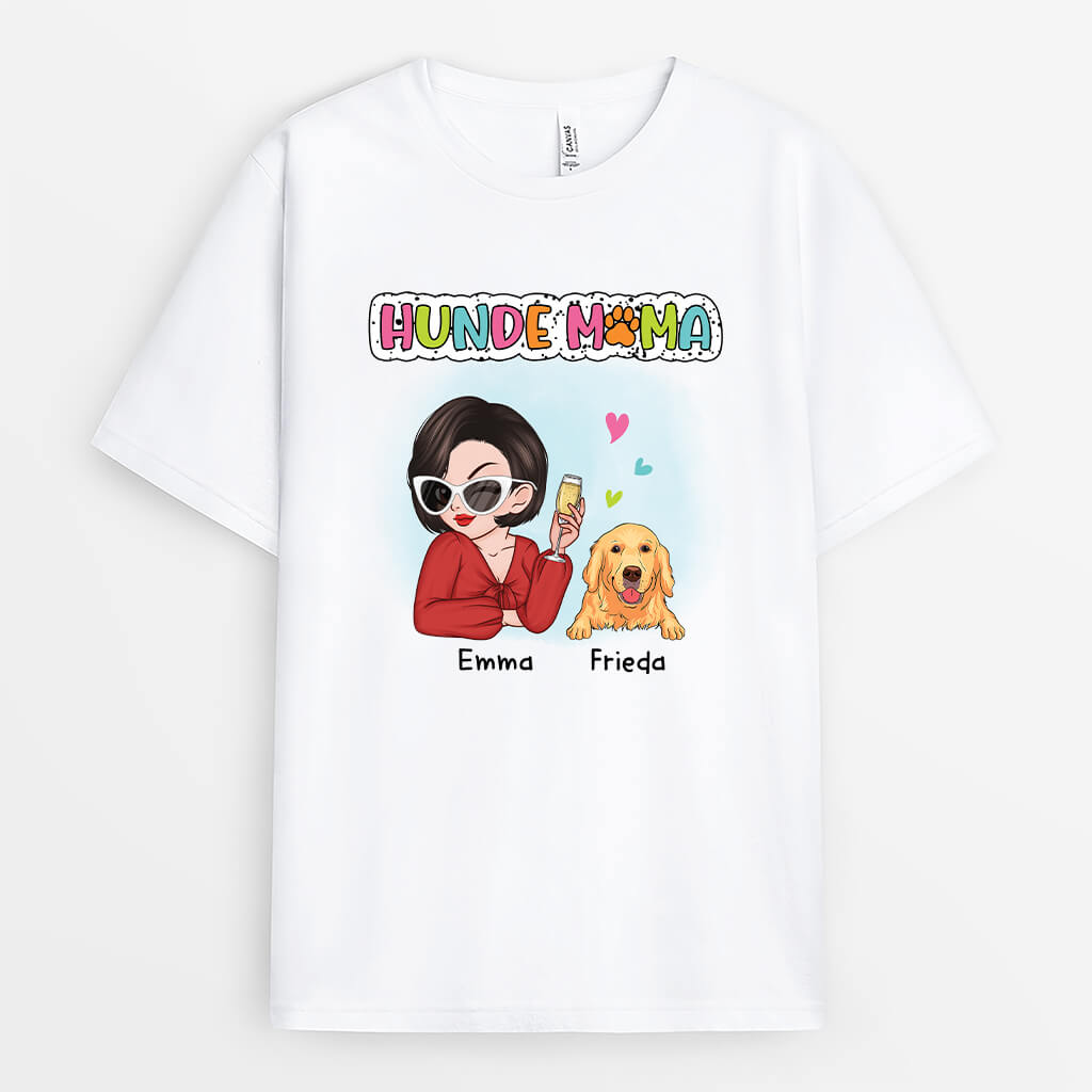 Hundemama/Hundeschwester - Personalisiertes Geschenk | T-Shirt für Hundeliebhaber