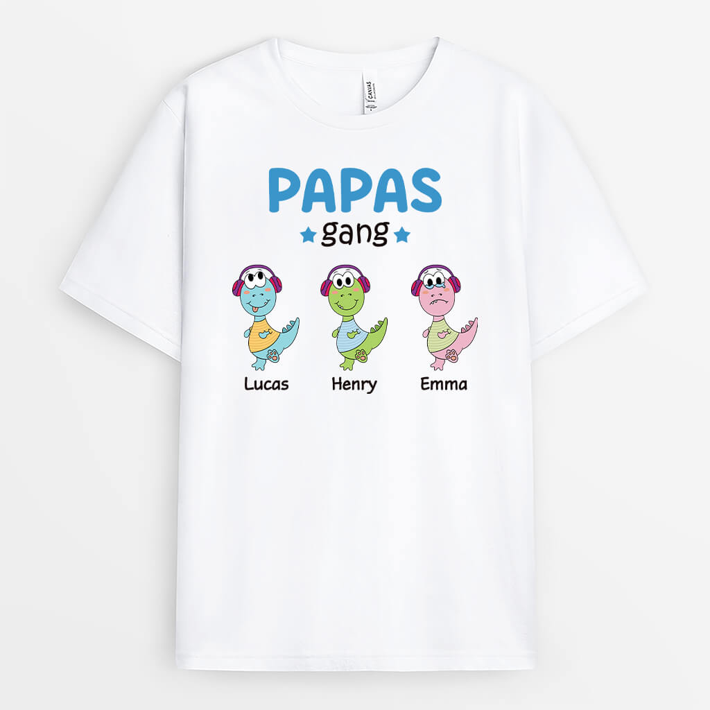 Papas/Opas Bande mit Dinosaurier - Personalisiertes Geschenk | T-Shirt für Männer