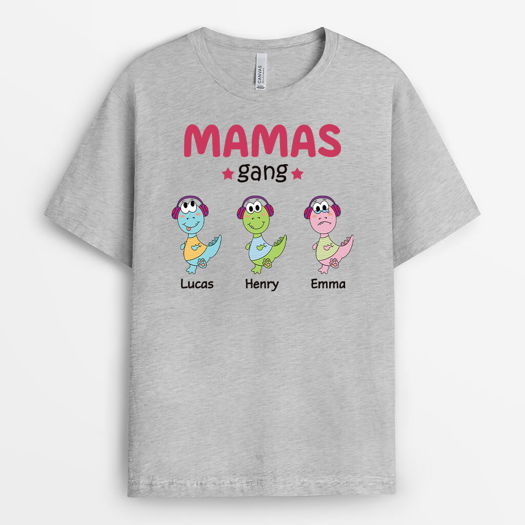 Mamas Bande mit Dinosaurier - Personalisiertes Geschenk | T-Shirt für Frauen