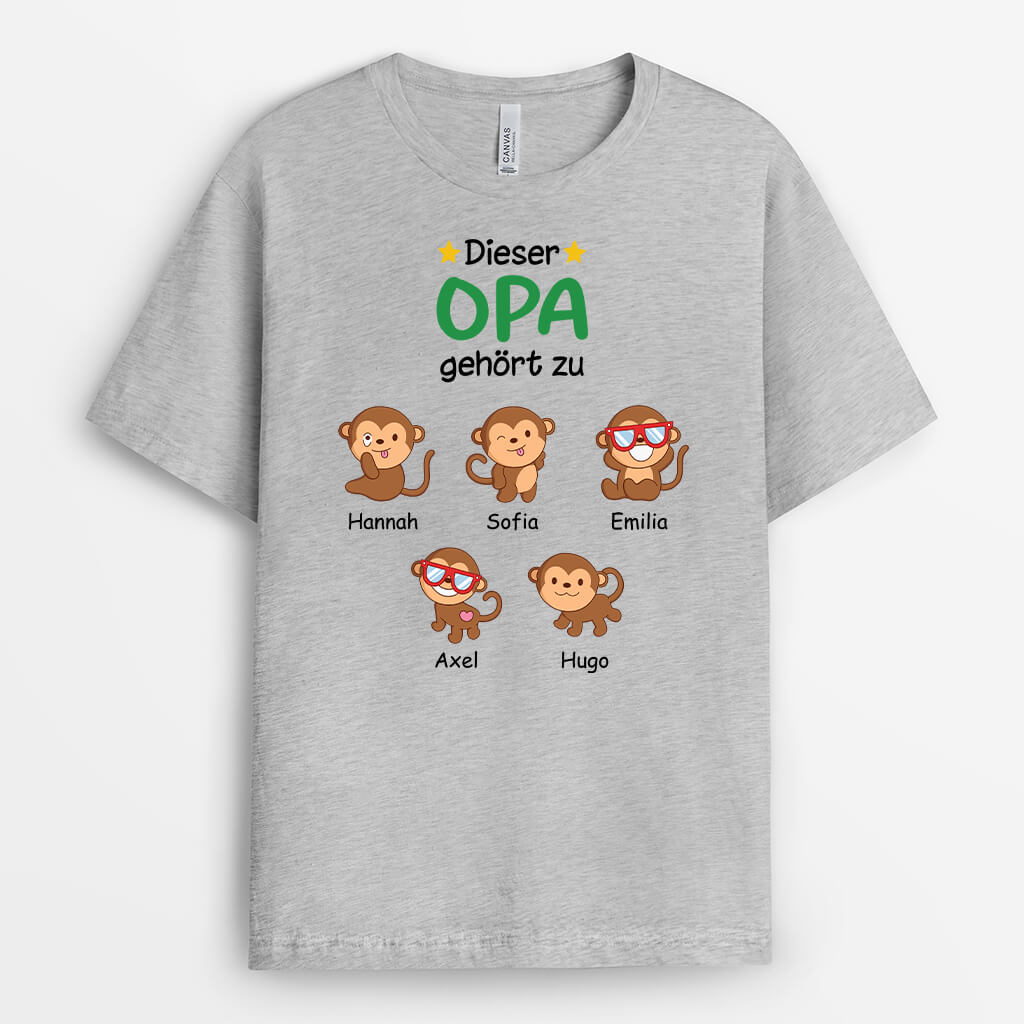 Dieser Papa Gehört Zu ... Mit Affen - Personalisiertes Geschenk | T-shirt für Papas