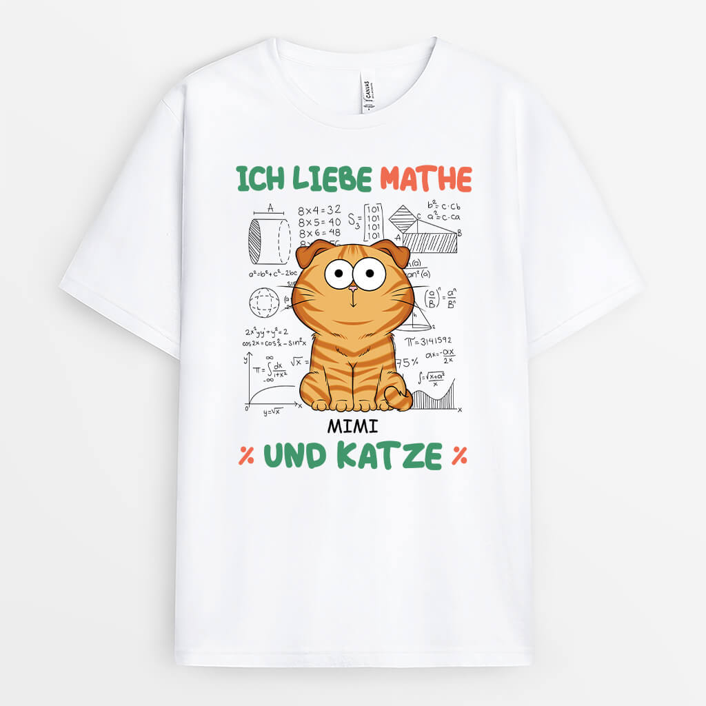 Ich Liebe Mathe Und Katzen - Personalisiertes Geschenk | T-Shirt für Katzenliebhaber