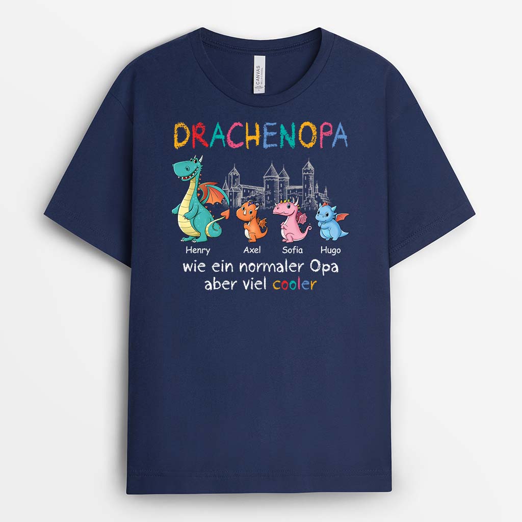 Drachenpapa/Drachenopa - Personalisiertes Geschenk | T-Shirt für Männer