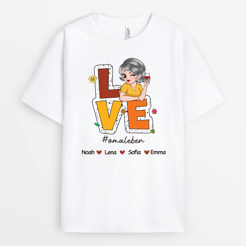 Liebe Mamaleben/Omaleben - Personalisiertes Geschenk | T-Shirt für Frauen