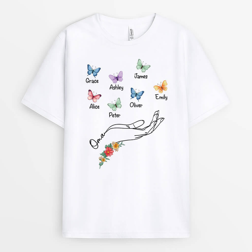 Mama Und Schmetterlinge - Personalisiertes Geschenk | T-Shirt für Mamas