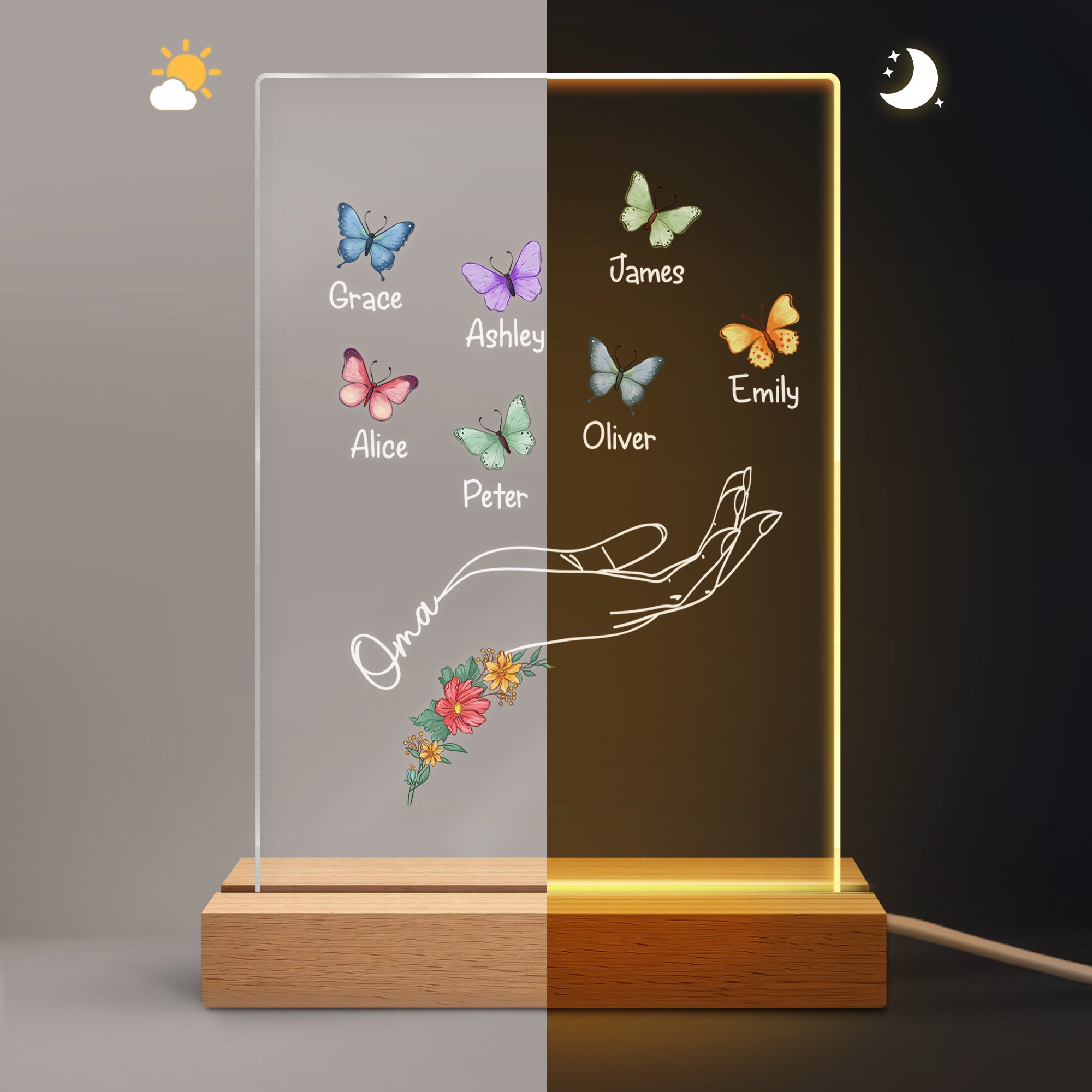 2782IGE2 mama und kinder schmetterlinge personalisiertes nachtlicht_ mama 2782L6P5A