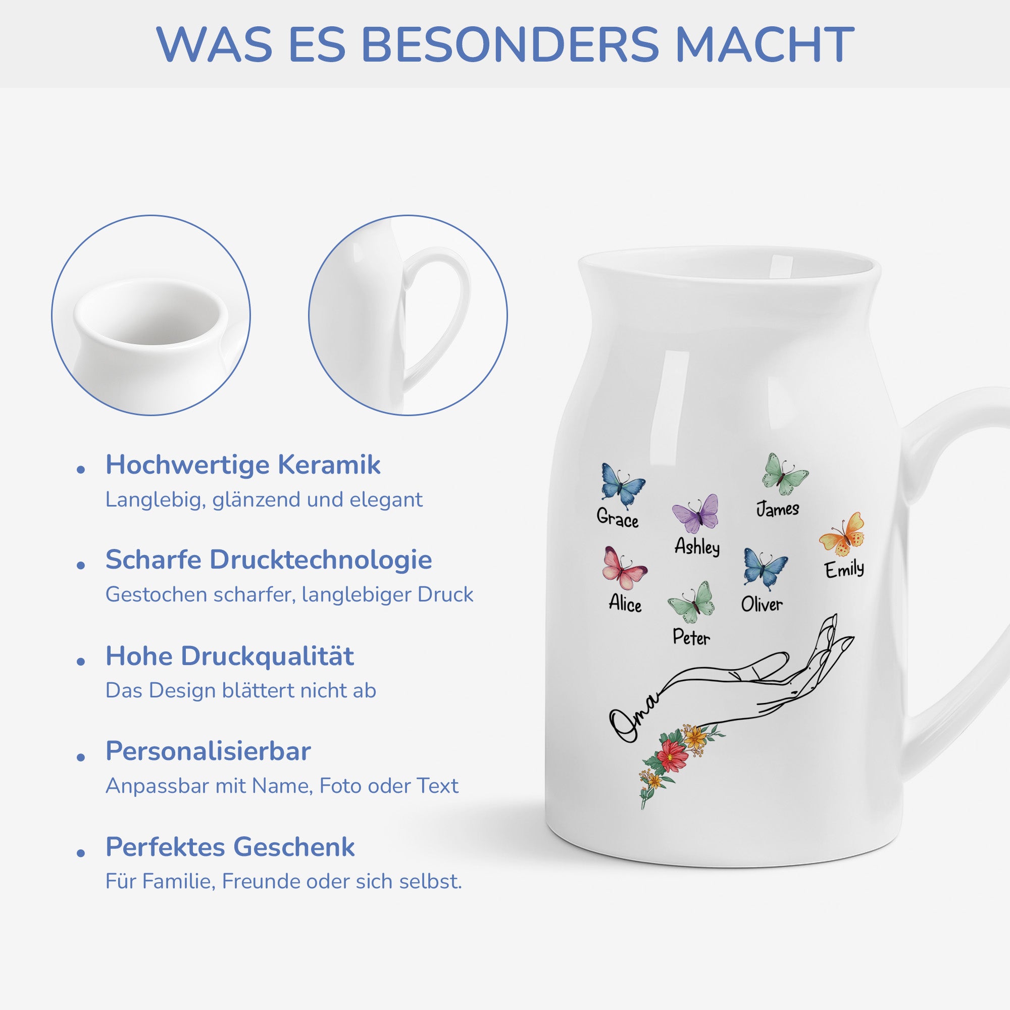 2782OGE4 mama und kinder schmetterlinge personalisierte vase mama 2782O6L5A