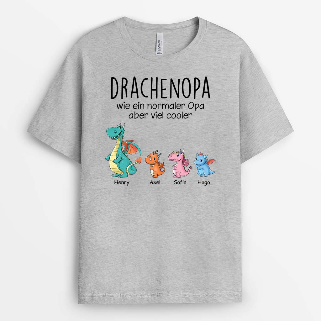 Drachenpapa/Drachenopa - Personalisiertes Geschenk | T-Shirt für Männer