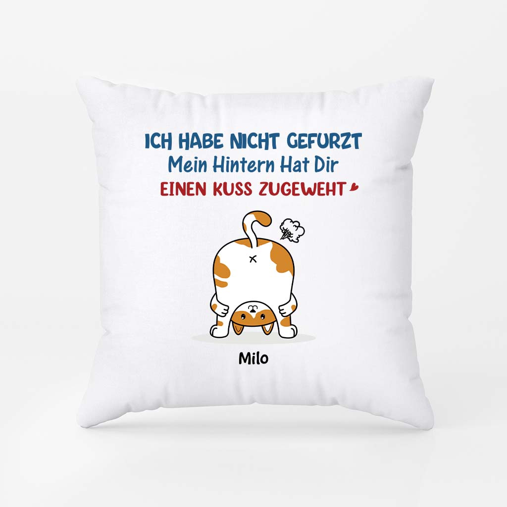 2826PGE2 ich habe nicht gefurzt mein hintern hat dir einen kuss zugeweht  lustiges kissen fur katzenliebhaber personalisiert