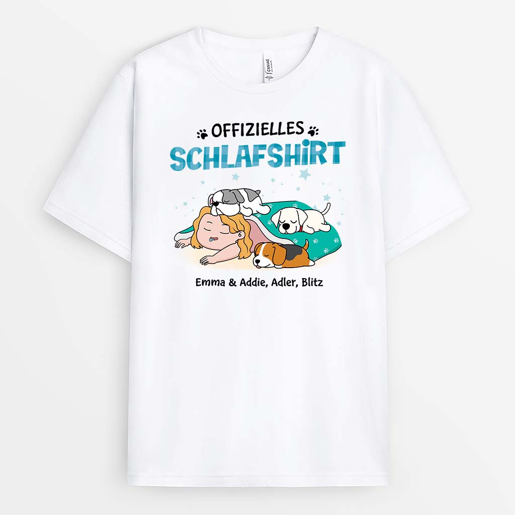 Offizielles Schlafshirt - Personalisiertes Geschenk | T-Shirt für Hundeliebhaber