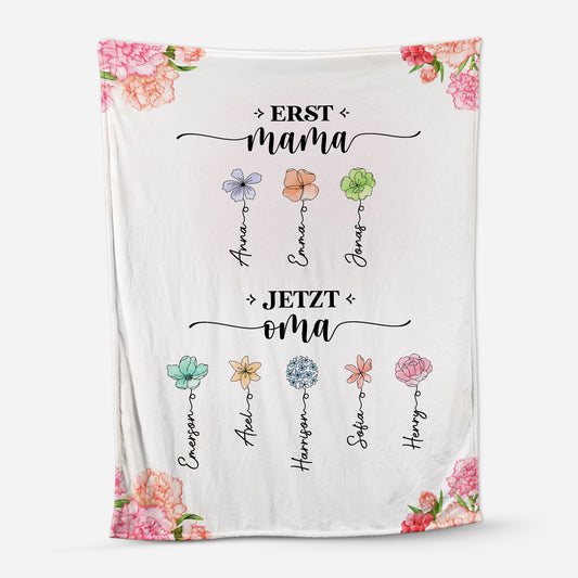 2851BGE1 zuerst mama jetzt oma blumen kuscheldecke personalisiert_ oma 2851B3Y5A