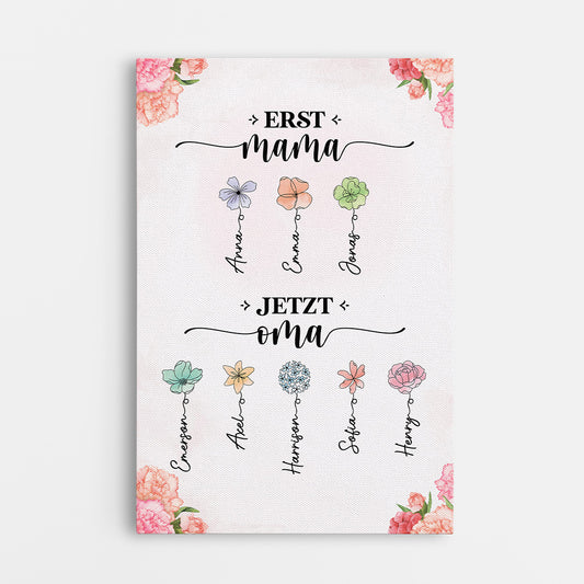 2851CGE1 zuerst mama jetzt oma blumen personalisierte leinwand fur mama 2851C5I5A
