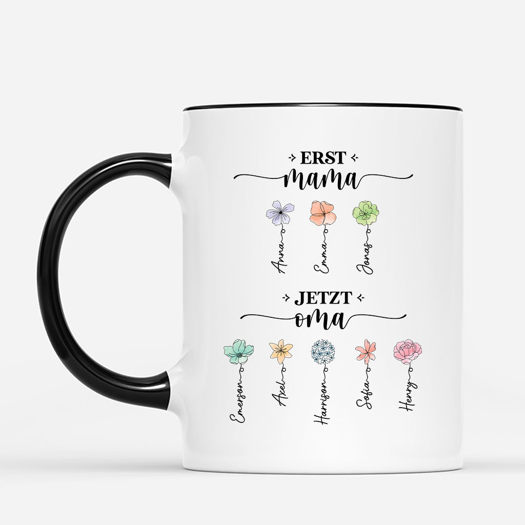 2851MGE2 zuerst mama jetzt oma blumen personalisierte tasse mama oma 2851M5I5A