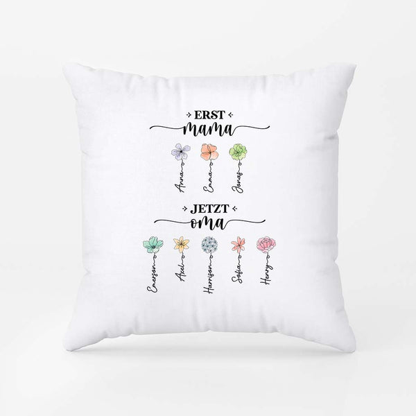 Personalisiertes Kissen „Erst Mama Jetzt Oma“ – Individuell Bedruckt, 41x41 Cm