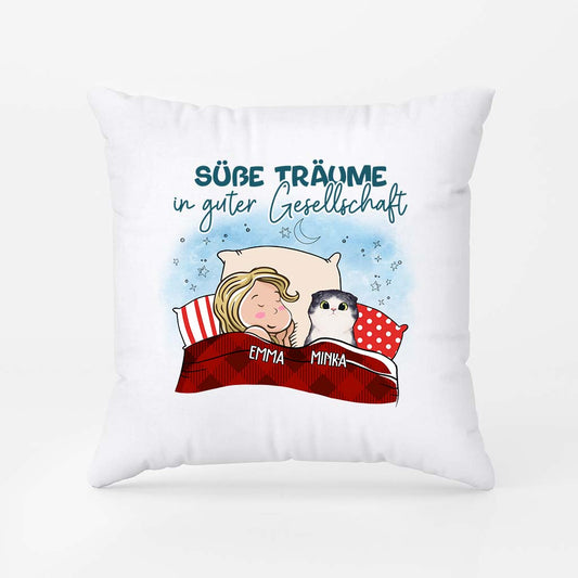 2859PGE1 susse traume in guter gesellschaft  personalisiertes kissen fur katzenliebhaber