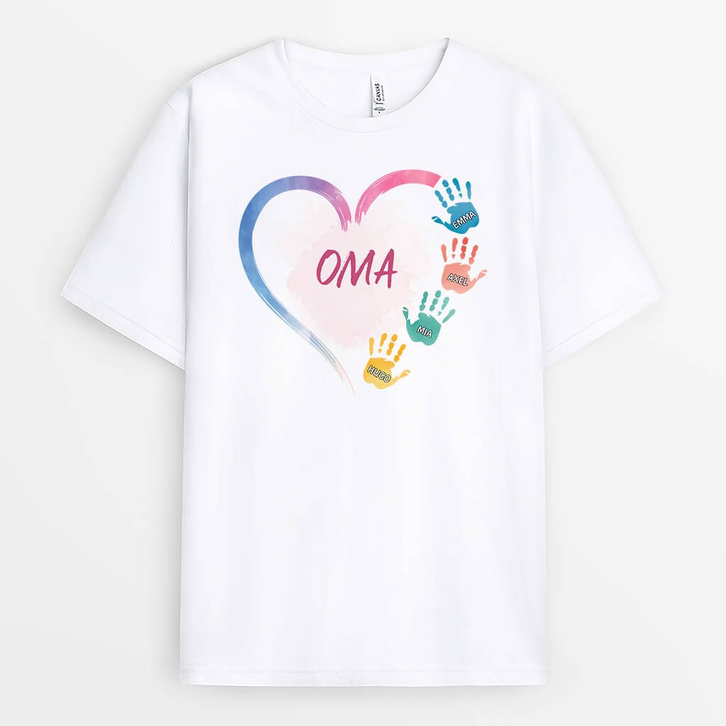 Das Herz Und Hände - Personalisiertes Geschenk | T-Shirt für Omas