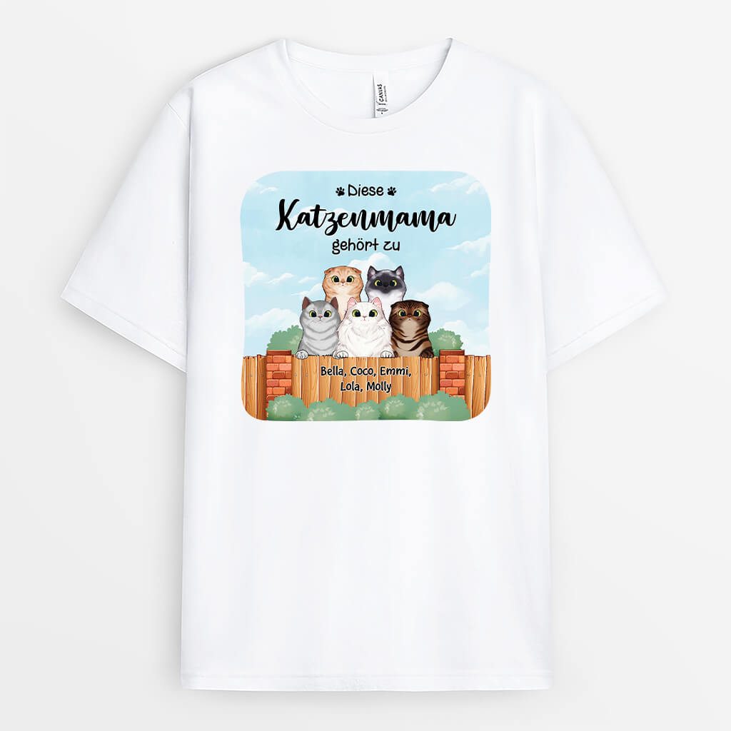 Diese Katzenmama/Dieser Katzenpapa Gehört Zu - Personalisiertes Geschenk | T-shirt für Katzenliebhaber