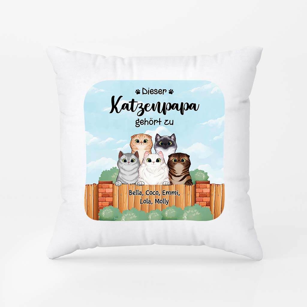 Diese Katzenmama/Dieser Katzenpapa Gehört Zu - Personalisiertes Geschenk | Kissen für Katzenliebhaber