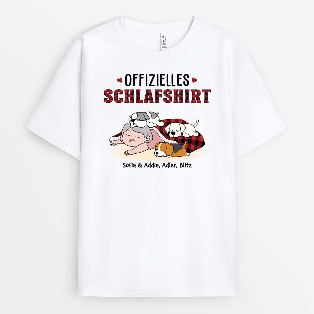 Offizielles Schlafshirt - Personalisiertes Geschenk | T-Shirt für Hundeliebhaber