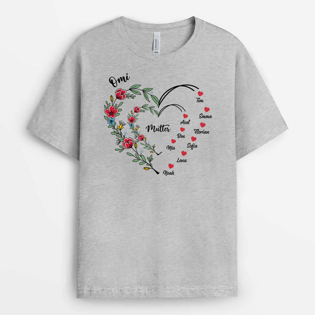 2886AGE2 oma mama und kinder  personalisiertes t shirt fur frauen