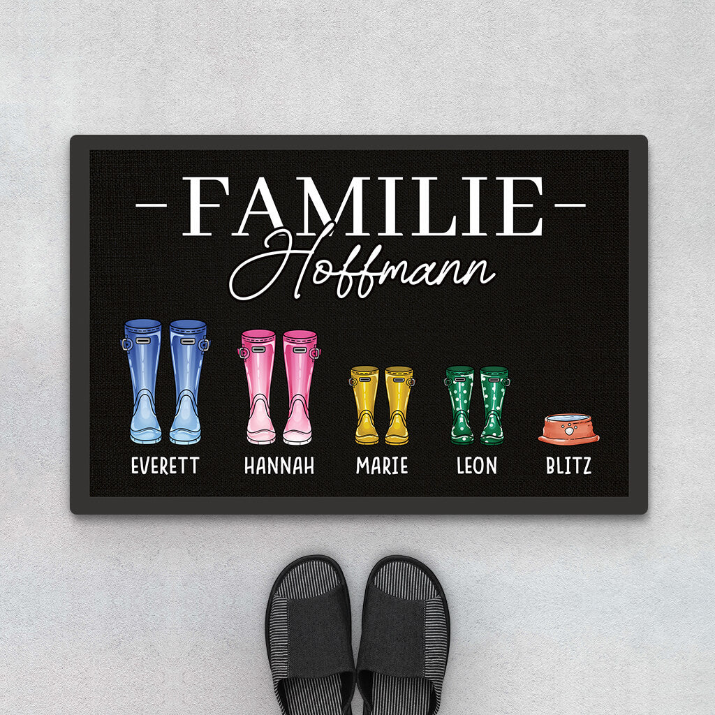 Die Familie - Personalisiertes Geschenk | Fußmatte für die Familie