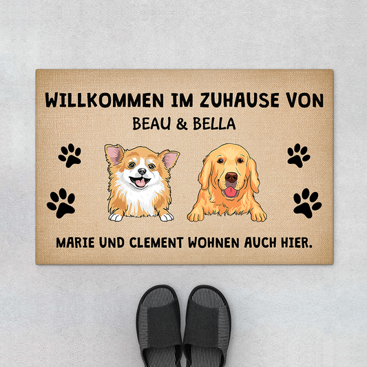 2910DGE1 willkommen in unserem zuhause von personalisierte fussmatte fur hundeliebhaber 2910