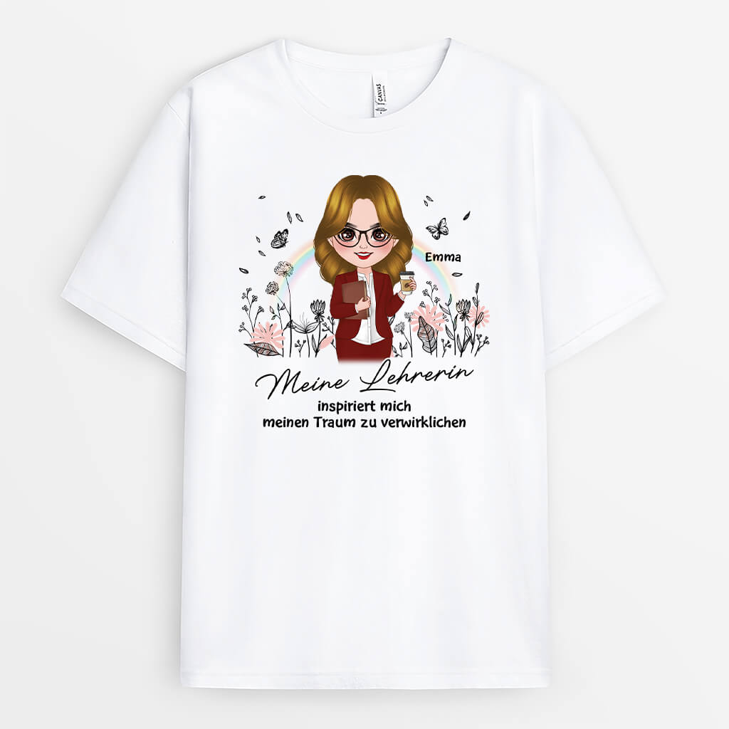 Unsere Lehrerin Inspiriert Uns Unsere Träume Zu Verwirklichen - Personalisiertes Geschenk | T-Shirt für Lehrerinnen