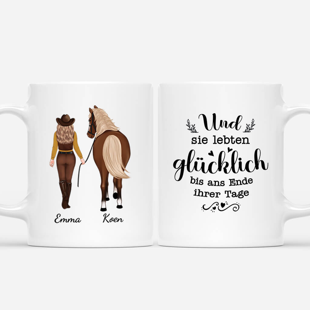 Und Sie Lebten Glücklich Bis Ans Ende Ihrer Tage - Personalisiertes Geschenk | Tasse für Pferdeliebhaber