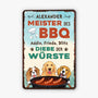 2937EGE1 grillmeister und wurstchendiebe  personalisiertes turschild fur hundeliebhaber
